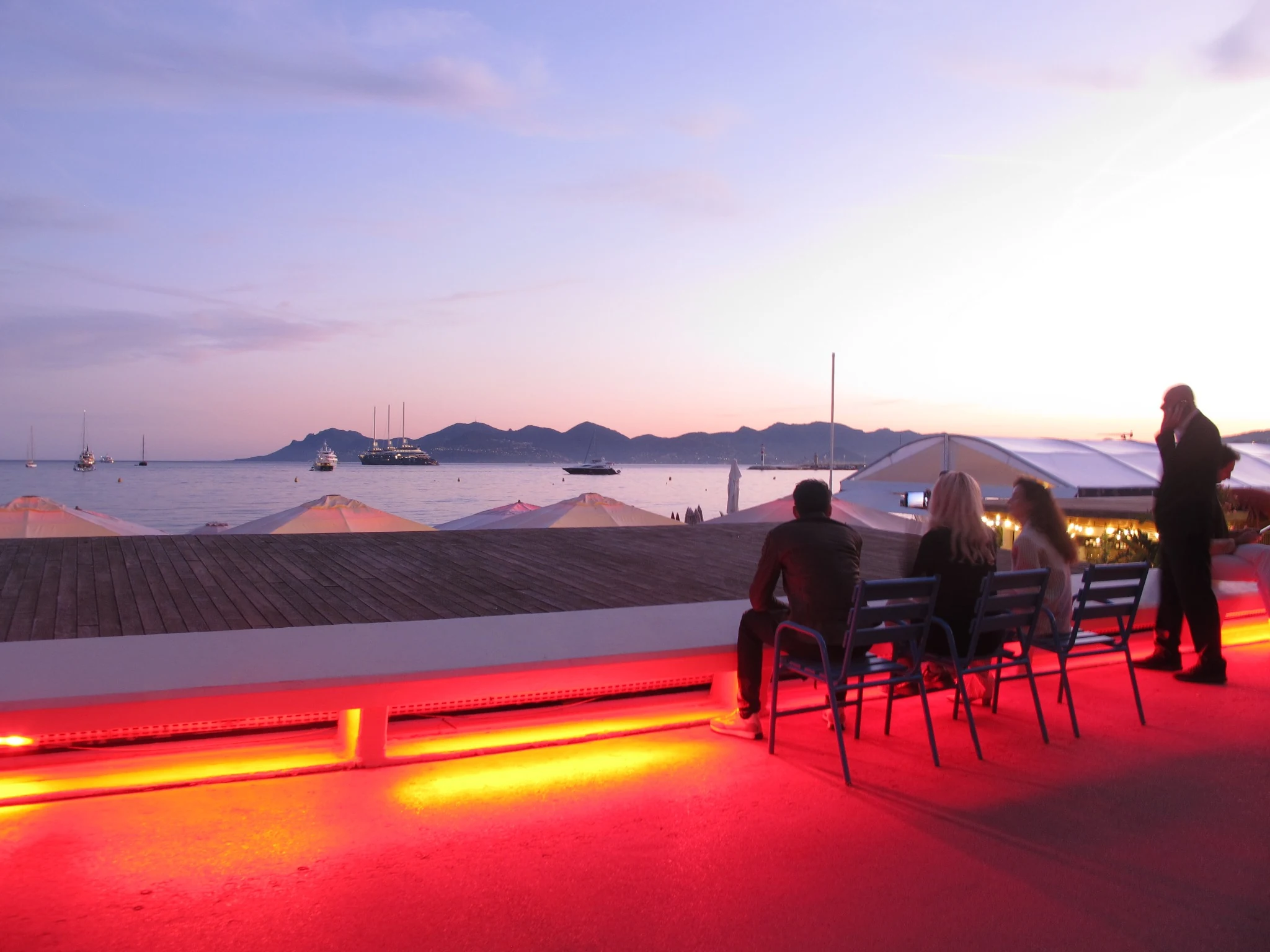 Evening on the waterfront in Cannes