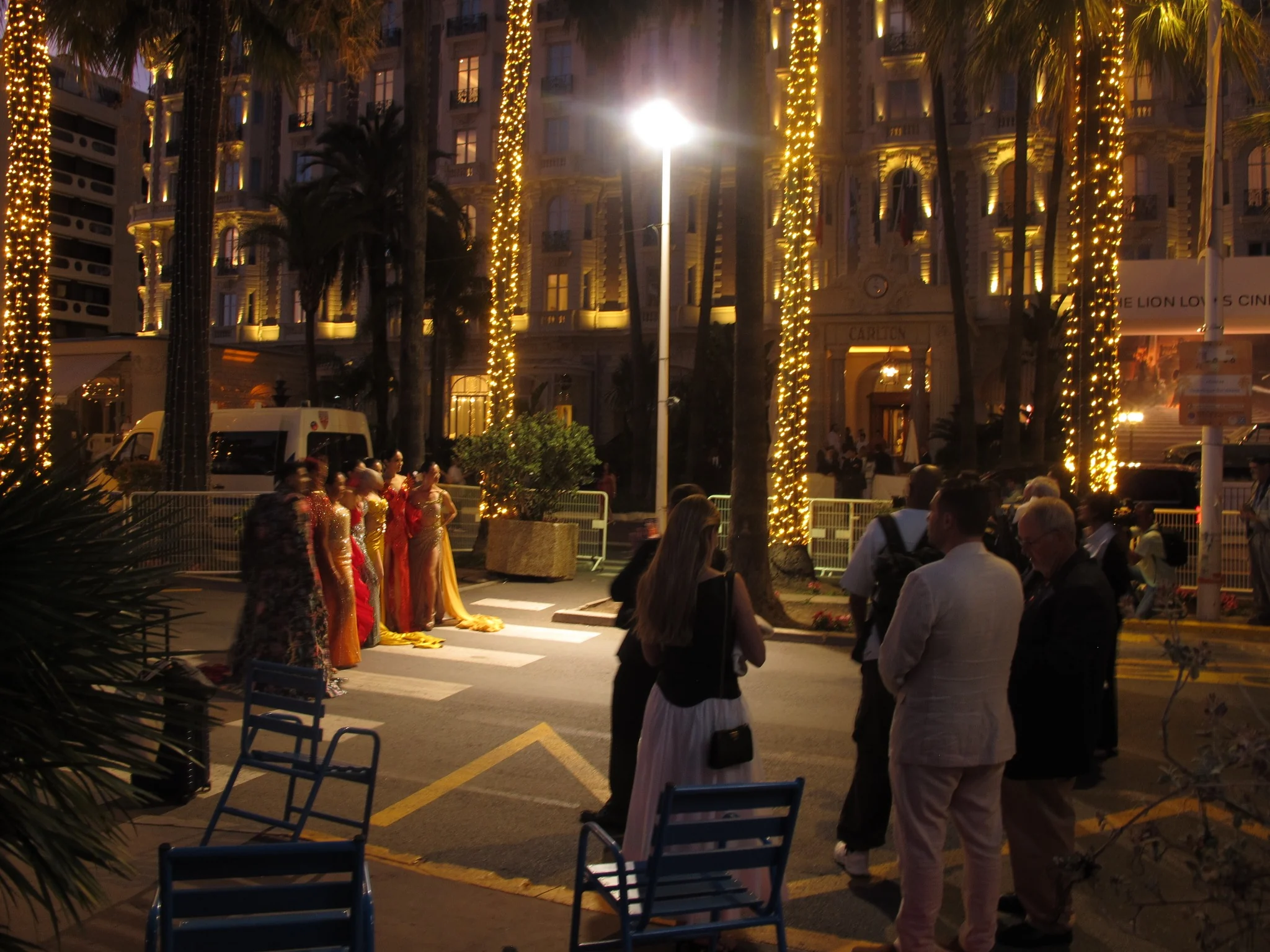 Carlton Cannes at night during the film festival